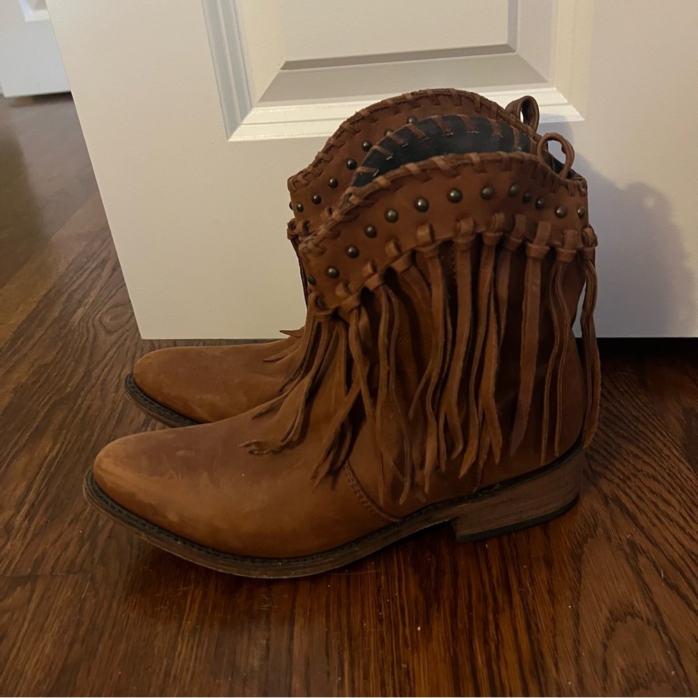 Fringe Brown Cowboy Boots